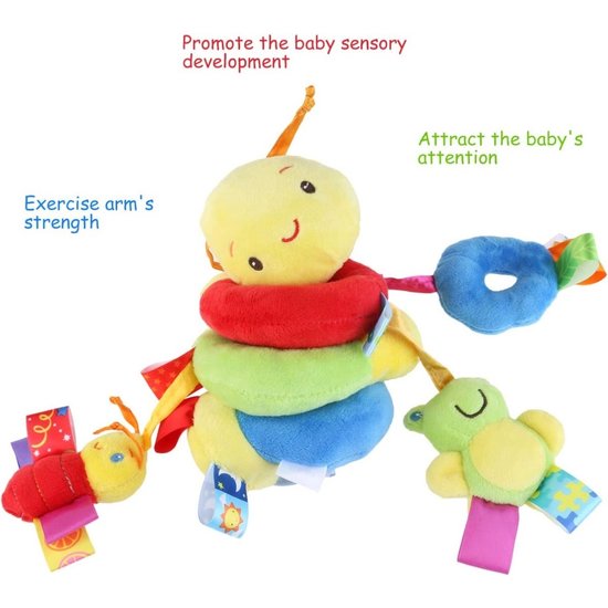 Knuffelbeer - Pluchen Speelgoed Voor Baby - Rammelaar - Maxi Cosi Spiraal