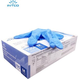 Intco Nitril handschoenen - Maat: L - Poedervrij, Latexvrij -  Blauw