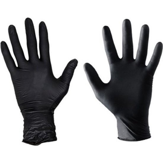 Intco Nitril handschoenen - Maat - L - Latex vrij - Zwart - 100 stuks -