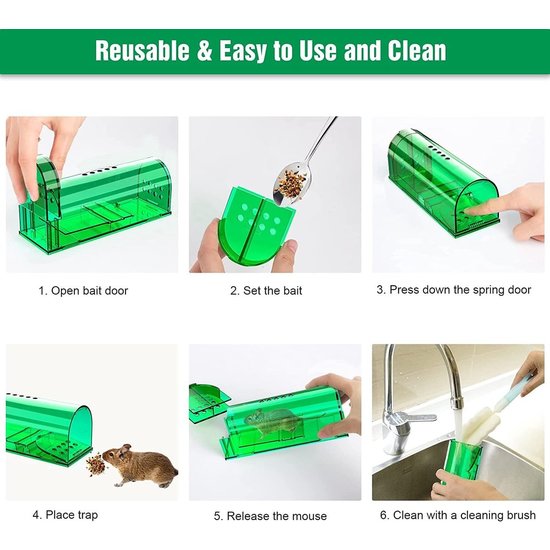 Igoods Igoods® Diervriendelijke Muizenval - Muizenverjager - Lokdoos Voor Binnen en Buiten - 2 Stuks