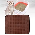 Igoods IGOODS - Kattenbakmat met filter - 45 x 60 - Waterdicht - Dubbele laag - Bruin
