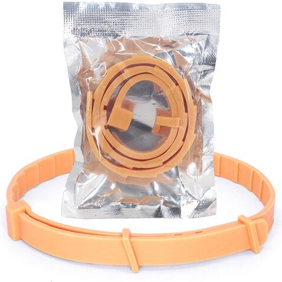 Igoods Igoods Vlooienband hond - kat -  Anti Vlooien en Tekenmiddel - 8 Maanden Bescherming - Oranje