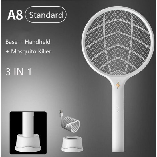 Elektrische Vliegenmepper - 3000V Elektrische - Met Uv Lamp - Oplaadbare Muggenval