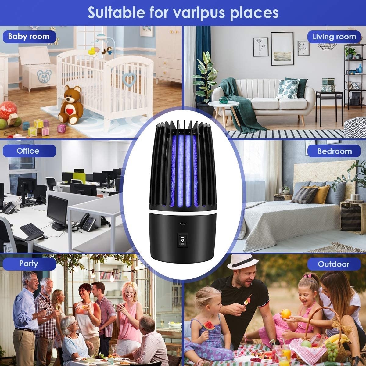 Elektrische UV Muggenlamp 4000 mAh Batterij - 2-in-1 – Warmtelamp - Elektrische muggenvanger - Geluidloos en Draadloos | Devoordeligedrogisterij.nl