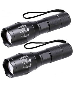 IGOODS - 2 STUKS LED Zaklamp - Wit Licht- licht gewicht - Militaire zaklamp - LED zaklamp - Inzoombaar