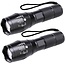 IGOODS - 2 STUKS LED Zaklamp - Wit Licht- licht gewicht - Militaire zaklamp - LED zaklamp - Inzoombaar