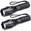 Igoods IGOODS - 2 STUKS LED Zaklamp - Wit Licht- licht gewicht - Militaire zaklamp - LED zaklamp - Inzoombaar