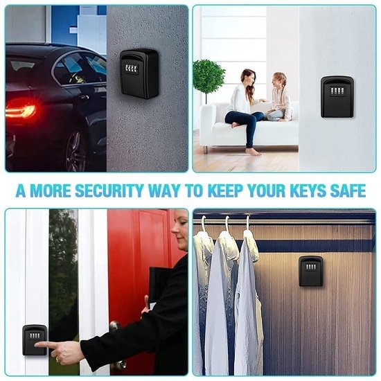 Igoods IGOODS - Robuuste sleutelkluis met code voor buiten - Centraal opbergen van sleutels met cijferslot - Sleutel Kastje