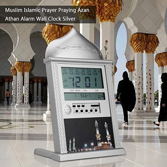 AL Harameen Gebedsklok - Moslim Azan Klok - Volledige Azans - 1150 Steden Arabische Klok - LED Decoratieve Klok