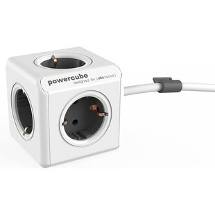 IGOODS - Stekkerdoos Kubus 4 stopcontacten - Contactdoos - powercube - 1,5 meter kabel - 4 stopcontacten - 2 USB laders