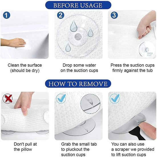 Igoods Igoods Luxe Home Spa Badkussen - Hoofd/nek/rug en schoudersteun - Thuisspa - Luxe bad accessoires- Wit