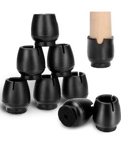 Igoods Stoelpoot Beschermers - Stoelpootdoppen - Meubelbeschermers Zwart- 24 Stuks