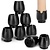 Igoods Igoods Stoelpoot Beschermers - Stoelpootdoppen - Meubelbeschermers Zwart- 24 Stuks