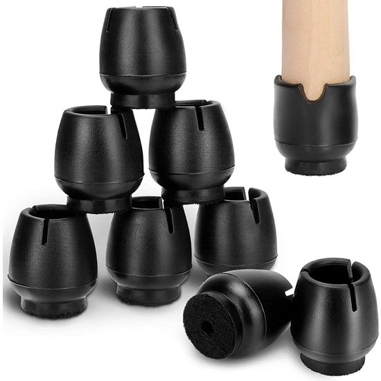 Igoods Igoods Stoelpoot Beschermers - Stoelpootdoppen - Meubelbeschermers Zwart- 24 Stuks