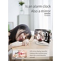 Igoods Igoods Digitale Wekker - Digitale LED klok - LED Alarmklok - Spiegel - Wit