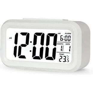 Igoods Digitale Wekker Nachtkastje - LED Display Klokken met Verstelbare Snooze 12/24Hr - Temperatuur, Datum, Timer -  Wit