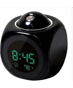 Igoods LCD klok - Digitale Mini Projectieklok - LCD Display - Zwart