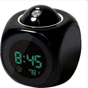 Igoods LCD klok - Digitale Mini Projectieklok - LCD Display - Zwart