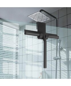 Igoods douchewisser met ophanghaak - Raamwisser - Badkamer Accessoires - zwart - 21cm x 16 cm