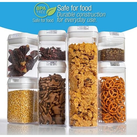 Igoods Igoods Voorraadpotten - voorraaddozen- voorraadboxen 7 stuks - met witte deksel