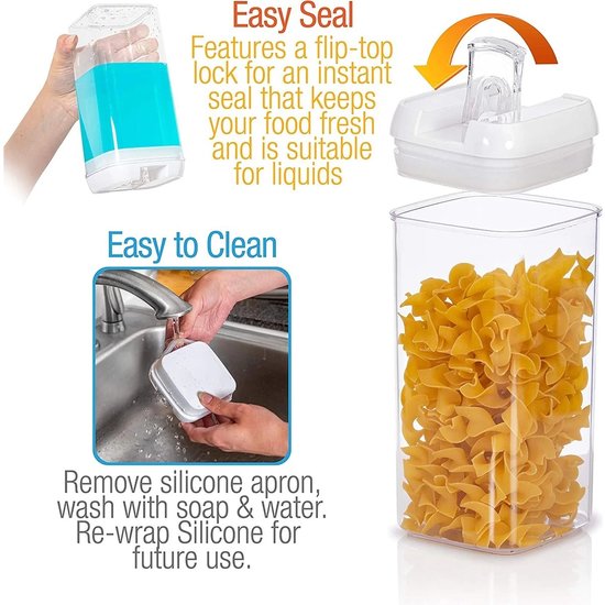 Igoods Igoods Voorraadpotten - voorraaddozen- voorraadboxen 7 stuks - met witte deksel