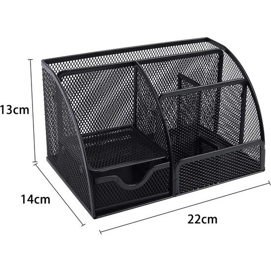 Igoods Igoods Bureau Organizer - Pennenhouder - Zwart Draadgaas 22,2 x 14 x 12,5 cm