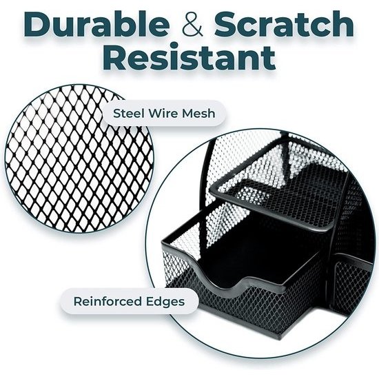 Igoods Igoods Bureau Organizer - Pennenhouder - Zwart Draadgaas 22,2 x 14 x 12,5 cm