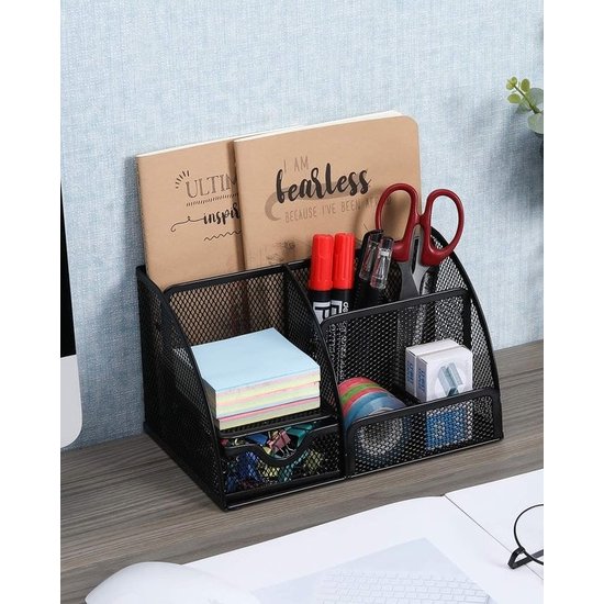 Igoods Igoods Bureau Organizer - Pennenhouder - Zwart Draadgaas 22,2 x 14 x 12,5 cm