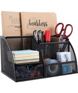 Igoods Bureau Organizer - Pennenhouder - Zwart Draadgaas 22,2 x 14 x 12,5 cm