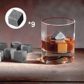 Igoods Igoods Whiskey Stones Set - 9 stuks - IJsblokjes - ijs smelt - met Opbergzak - Herbruikbare - Ice Cube - Drank Koeler