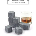 Igoods Igoods Whiskey Stones Set - 9 stuks - IJsblokjes - ijs smelt - met Opbergzak - Herbruikbare - Ice Cube - Drank Koeler