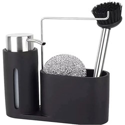 Zeep Pompje Set - Dispenser Set - Hygiene Set - Badkamer Bak - Inclusief Schuurspons & Schoonmaakborstel