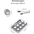 Whiskey Stones Set (8 stuks) Incl. Tang - Whisky Stenen - RVS - Herbruikbare ijsblokjes - Icecubes met tang 8 Stuks