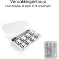 Whiskey Stones Set (8 stuks) Incl. Tang - Whisky Stenen - RVS - Herbruikbare ijsblokjes - Icecubes met tang 8 Stuks