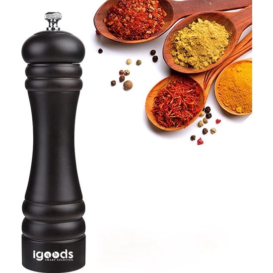 Pepermolen - 23 Cm - Zoutmolen - Zwart Klassieke Stijl