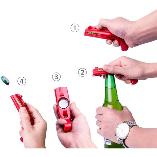 Flesopener - Bierdop Schieter - Bieropener - Bierfles opener - Rood