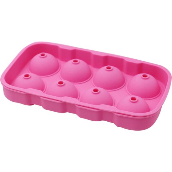 Siliconen IJsballenvorm - 8 ijsballen Ø 4,5cm - Whiskey ijsballen - Roze - 2 STUKS