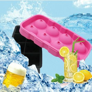 Siliconen IJsballenvorm - 8 ijsballen Ø 4,5cm - Whiskey ijsballen - Roze - 2 STUKS