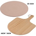 BBQ pizzasteen - barbecue steen 600 graden - ⌀33 met houten schep