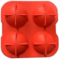 Siliconen IJsballenvorm - 4 ijsballen Ø 4,5cm - Whiskey ijsballen - Rood - 2 stuks