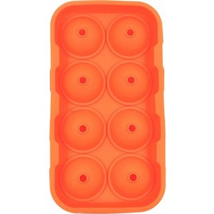 Siliconen IJsballenvorm - 8 ijsballen Ø 4,5cm - Whiskey ijsballen - oranje - 2stuks