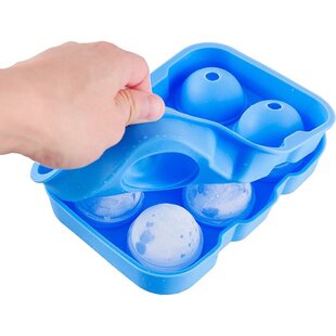 Siliconen IJsballenvorm - 6 ijsballen Ø 4 cm  - Whiskey ijsballen - Blauw - 2 STUKS