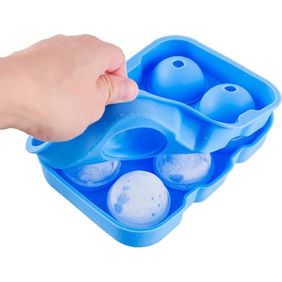 Siliconen IJsballenvorm - 6 ijsballen Ø 4 cm * 2 - Whiskey ijsballen - Lichtblauw