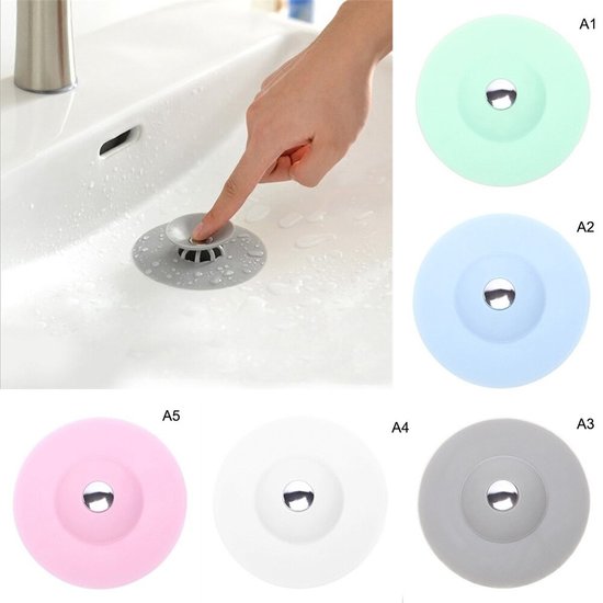Silicone Afvoerstop - Afvoerplug - Wasbak Keuken Douche - Gootsteenzeef Roze