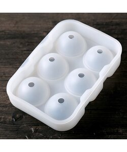 Siliconen IJsballenvorm - 6 ijsballen Ø 4 cm  - Whiskey ijsballen - Wit - 2 STUKS