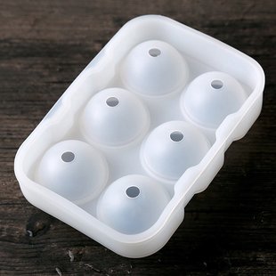 Siliconen IJsballenvorm - 6 ijsballen Ø 4 cm  - Whiskey ijsballen - Wit - 2 STUKS