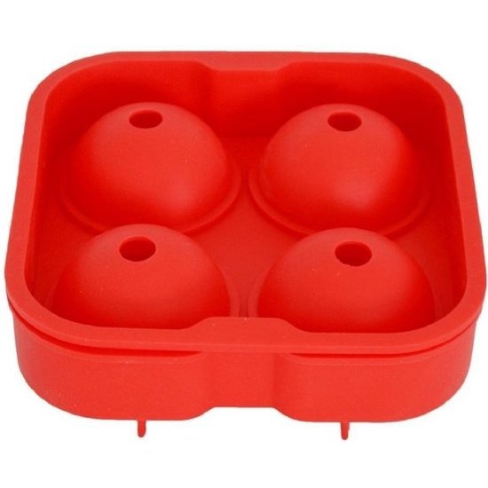 Siliconen IJsballenvorm - 4 ijsballen Ø 4,5cm  - Roze - 2 Stuks