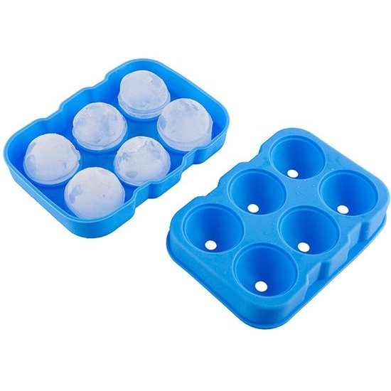 Siliconen IJsballenvorm - 6 ijsballen Ø 4 cm  - Whiskey ijsballen - Roze - 2 STUKS