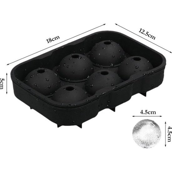 Siliconen IJsballenvorm - 6 ijsballen Ø 4 cm  - Whiskey ijsballen - Roze - 2 STUKS