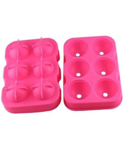 Siliconen IJsballenvorm - 6 ijsballen Ø 4 cm  - Whiskey ijsballen - Roze - 2 STUKS